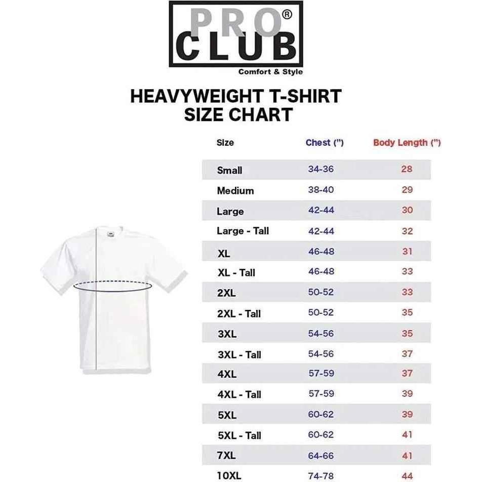24 Pro Club Heavyweight T-Shirts Men's Short Sleeve
