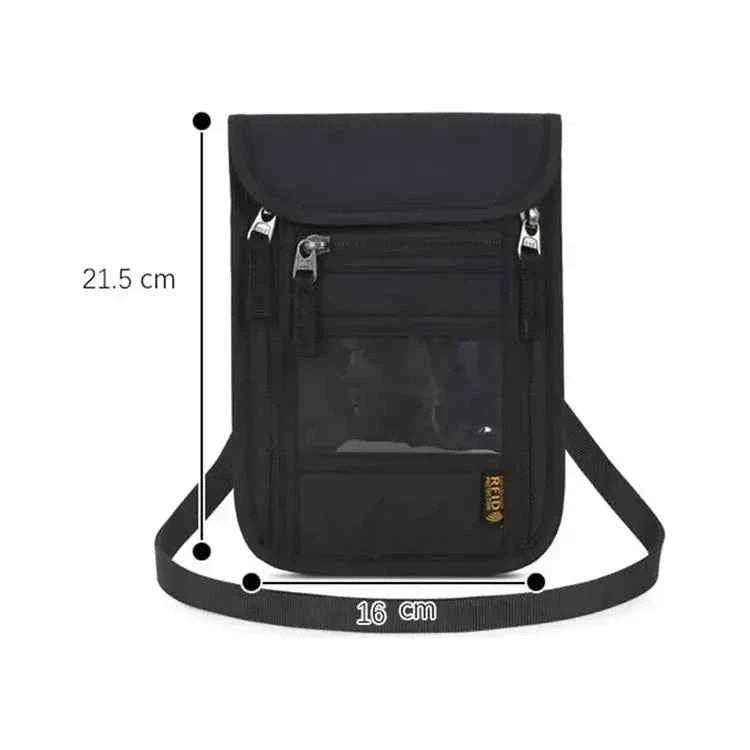 JUNLETU RFID Blocking Passport Storage Bag - Waterproof Nylon Travel Bag for Cards and Phone