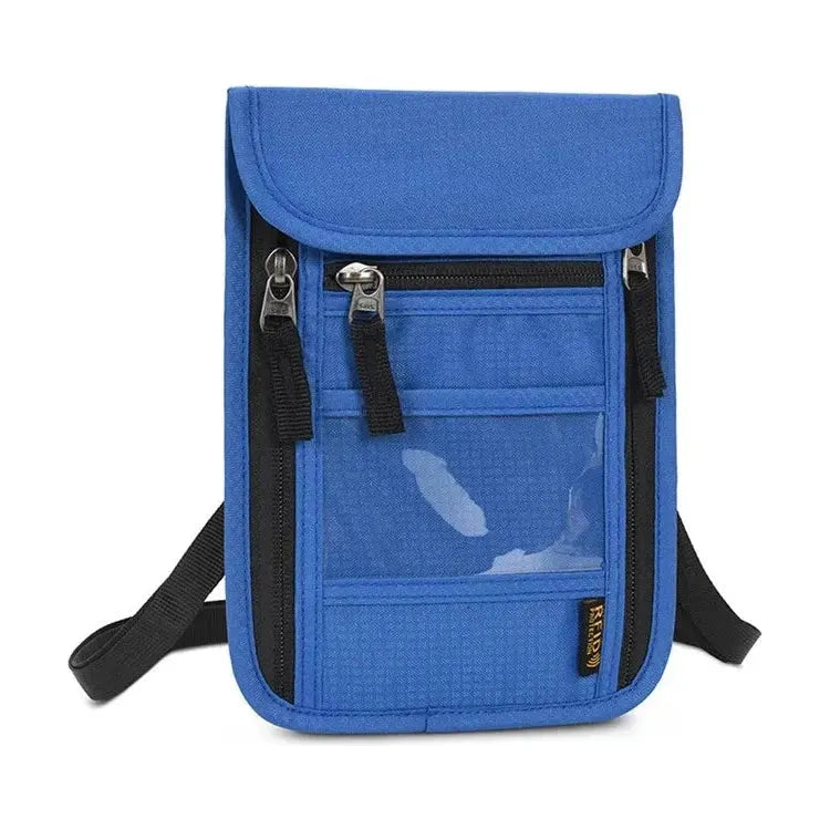 JUNLETU RFID Blocking Passport Storage Bag - Waterproof Nylon Travel Bag for Cards and Phone