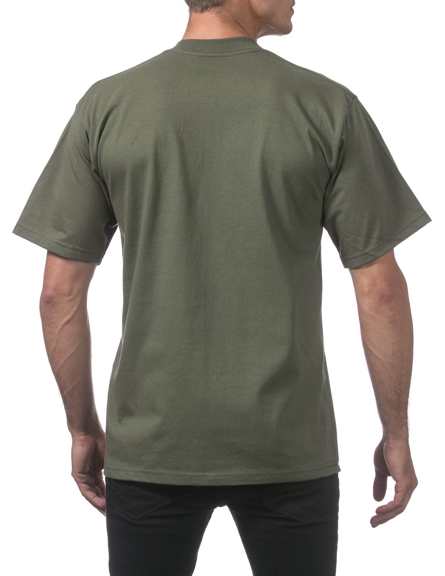 Olive Pro Club Men's Heavyweight Short Sleeve T-Shirt