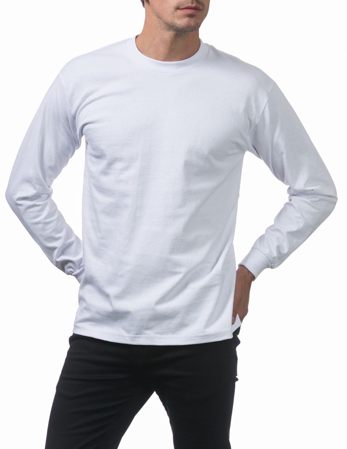 3 Pack Pro Club Men's Heavyweight Long Sleeve T-Shirt