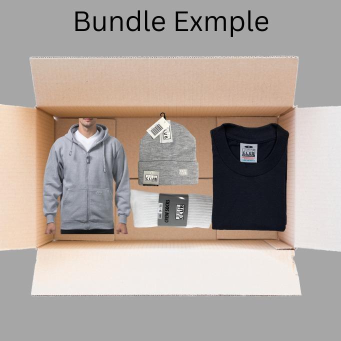 Pro Club Menswear Stylish Surprise Mystery Gift Bundle - Streetwear Style Male Clothing Set, Basic Fitted Plain Cotton Zip-Up Jacket, Sweatpants, 19Color Shirts, Trunks, Briefs, 1 Boxers/Socks, 1 Beanie (Unboxing Included, Mensfashion)