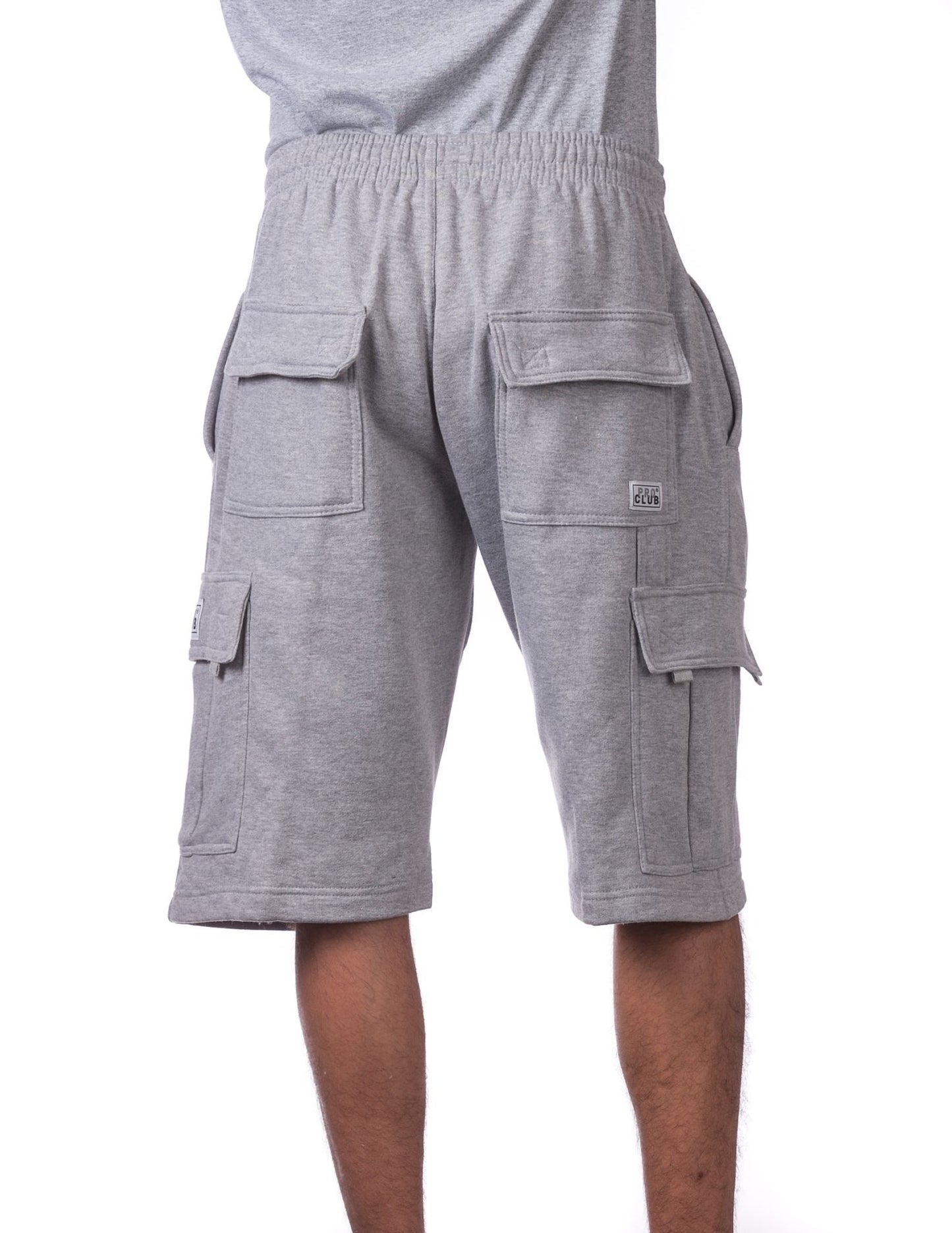 Shorts PROCLUB Men's Heavyweight Cargo Sweat Shorts 6 Pockets Fleece Shorts Pro Club Hip Hop Shorts Casual Sweat shorts Cotton Casual plain