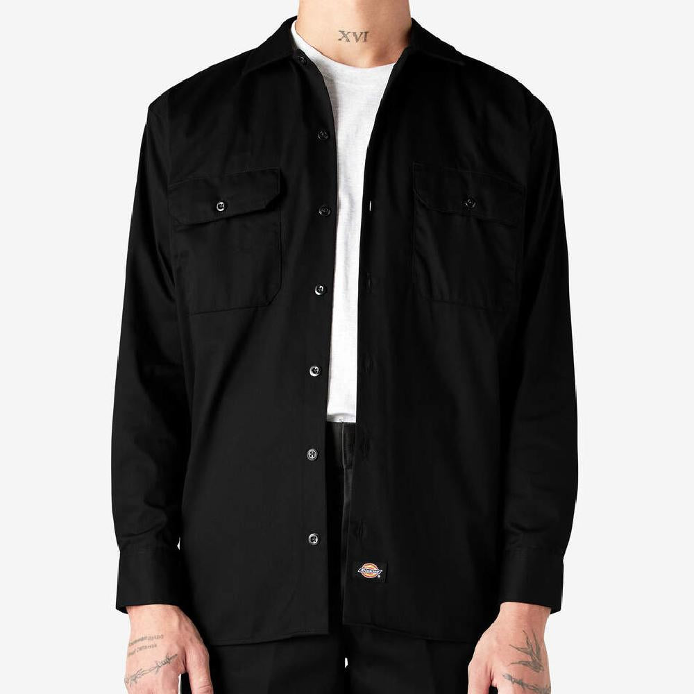 DICKIES Men's Original 574 Long-Sleeve Button-Up Work Shirt - Plain Full Sleeves, Regular Fit Poly-Cotton Blend, Workwear, Year-Round Wear, Mens Fashion, S to 5XL, 574 Work Shirt Look