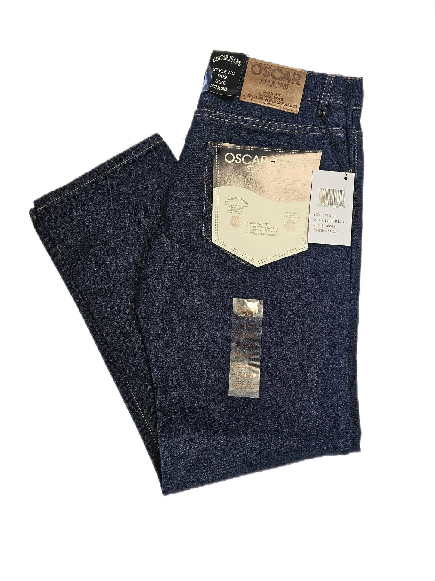 Men's Denim OSCAR Jeans Pants Premium Cotton Classic  Leg Fit CA999 Bottom Pants Regular