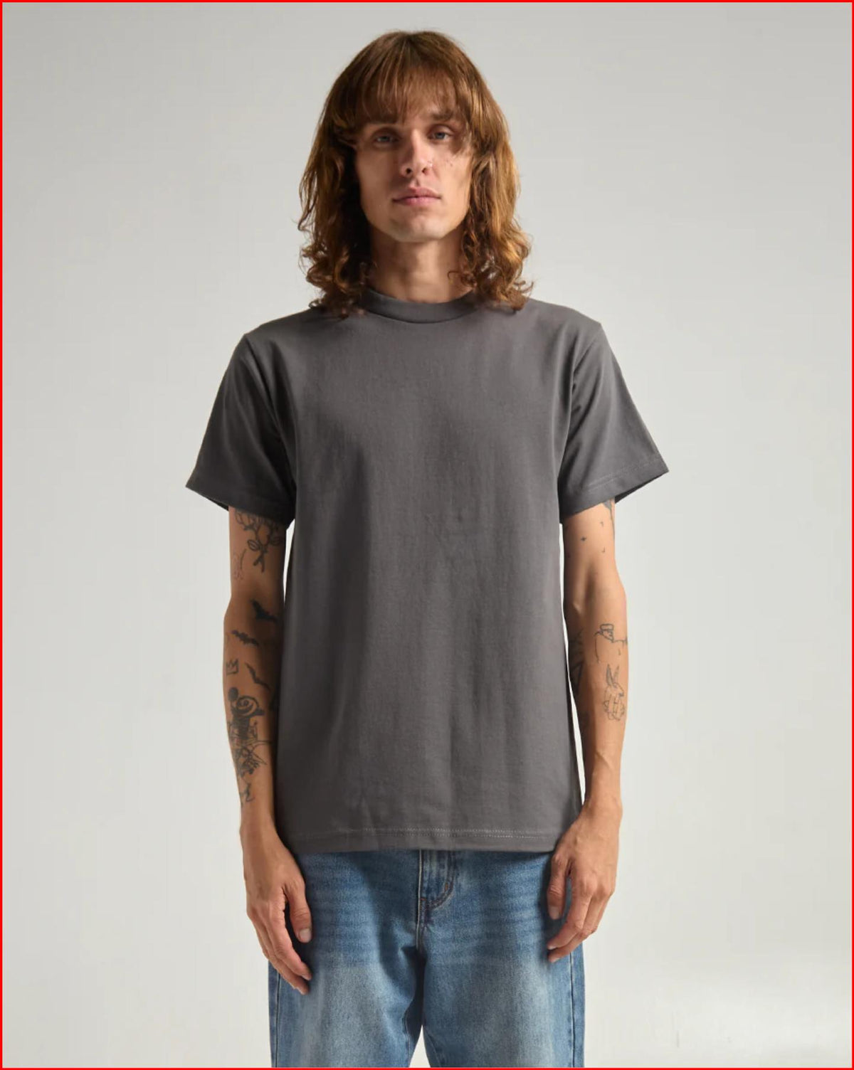 Shaka Wear SHASS Men's 6 oz. Heavyweight 18 Singles Yarn Soft-Spun Cotton Knit T-Shirt - Crew Neck, Short Sleeves (Keep Arms Free to Move), Classic Fit, Easy-to-Style Plain Casual Active Tee