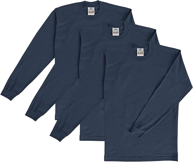 3 Pack Pro Club Men's Heavyweight Long Sleeve T-Shirt