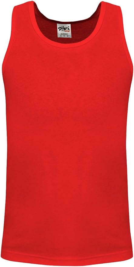 Shaka Wear Men's Basic Sleeveless Tank Top Cotton Solid Muscle Workout T-Shirt Undershirt Activewear