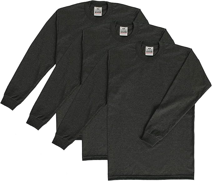 3 Pack Pro Club Men's Heavyweight Long Sleeve T-Shirt