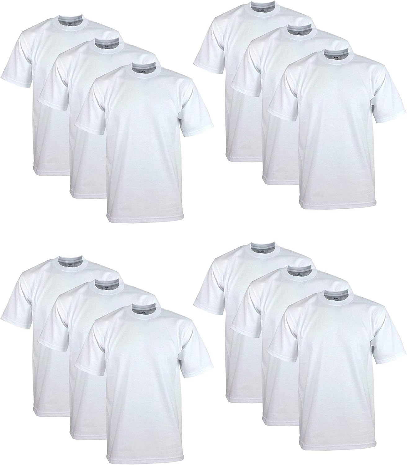 12 Pack Pro Club Men's Heavyweight Short Sleeve T-Shirt
