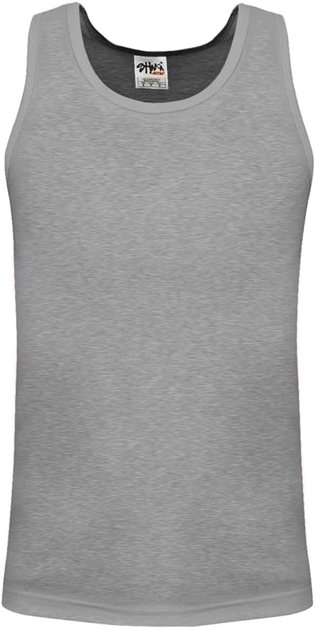 Shaka Wear Men's Basic Sleeveless Tank Top Cotton Solid Muscle Workout T-Shirt Undershirt Activewear