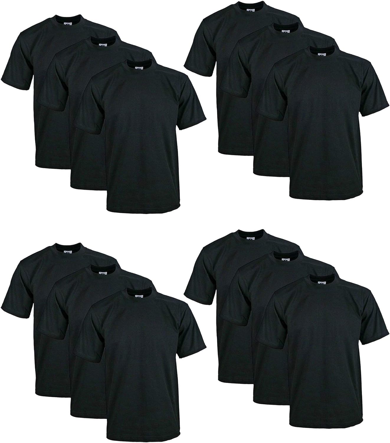 12 Pack Pro Club Men's Heavyweight Short Sleeve T-Shirt