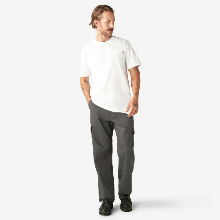 Men's Cotton Heavyweight Jersey Crew Neck Short-Sleeve Plain Relaxed-Fit Pocket T-Shirt - XL, Tag-Free Label, Top Everyday Basics Casual T-Shirts, New Year Workday Menswear Essential