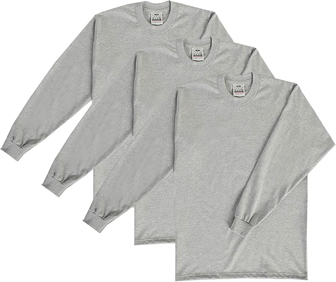 3 Pack Pro Club Men's Heavyweight Long Sleeve T-Shirt