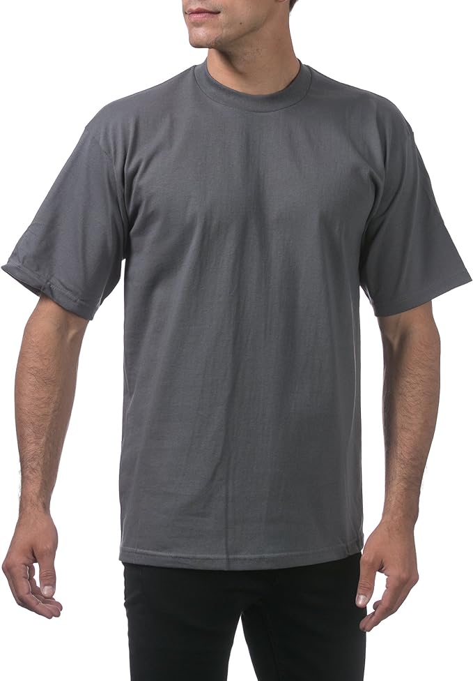 Gray Pro Club Men's Heavyweight Short Sleeve T-Shirt