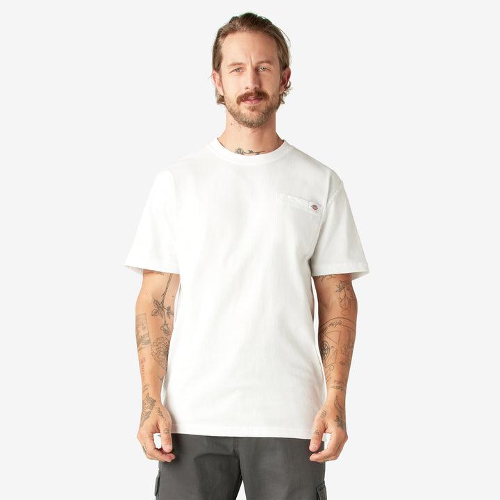 Men's Cotton Heavyweight Jersey Crew Neck Short-Sleeve Plain Relaxed-Fit Pocket T-Shirt - XL, Tag-Free Label, Top Everyday Basics Casual T-Shirts, New Year Workday Menswear Essential