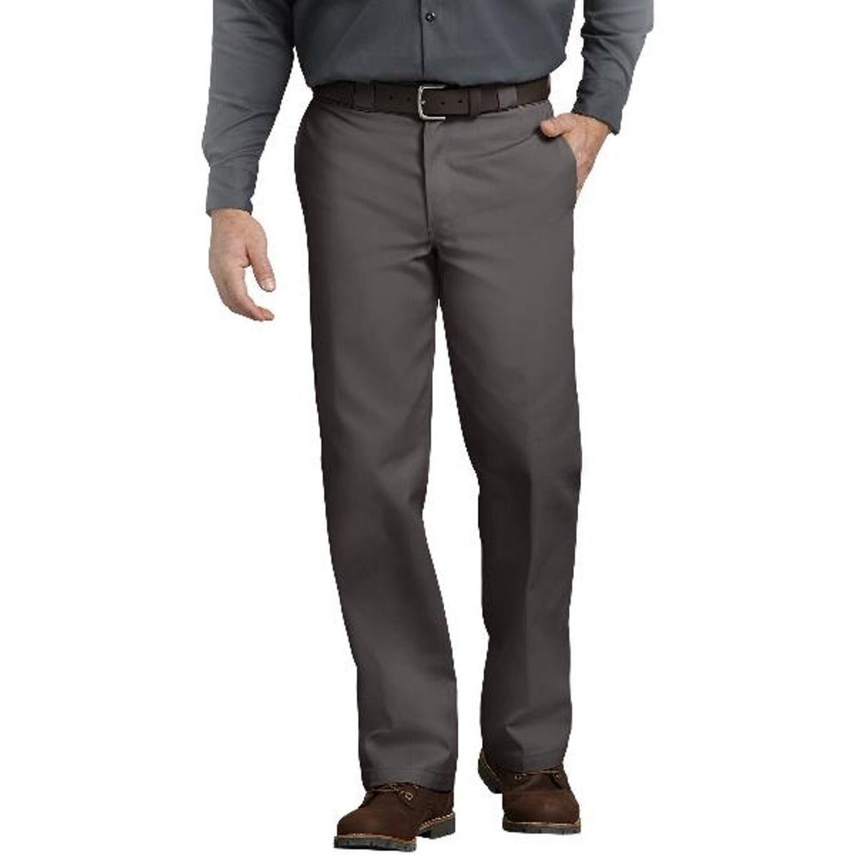 DICKIES Men's Classic Original 874 Mid-Waist Fitted Straight Polyester-Cotton Blend Work Pants - All Season Durable Bottoms with Zipper Front, Hook and Eye Closure, Reinforced Seams, Button Accent