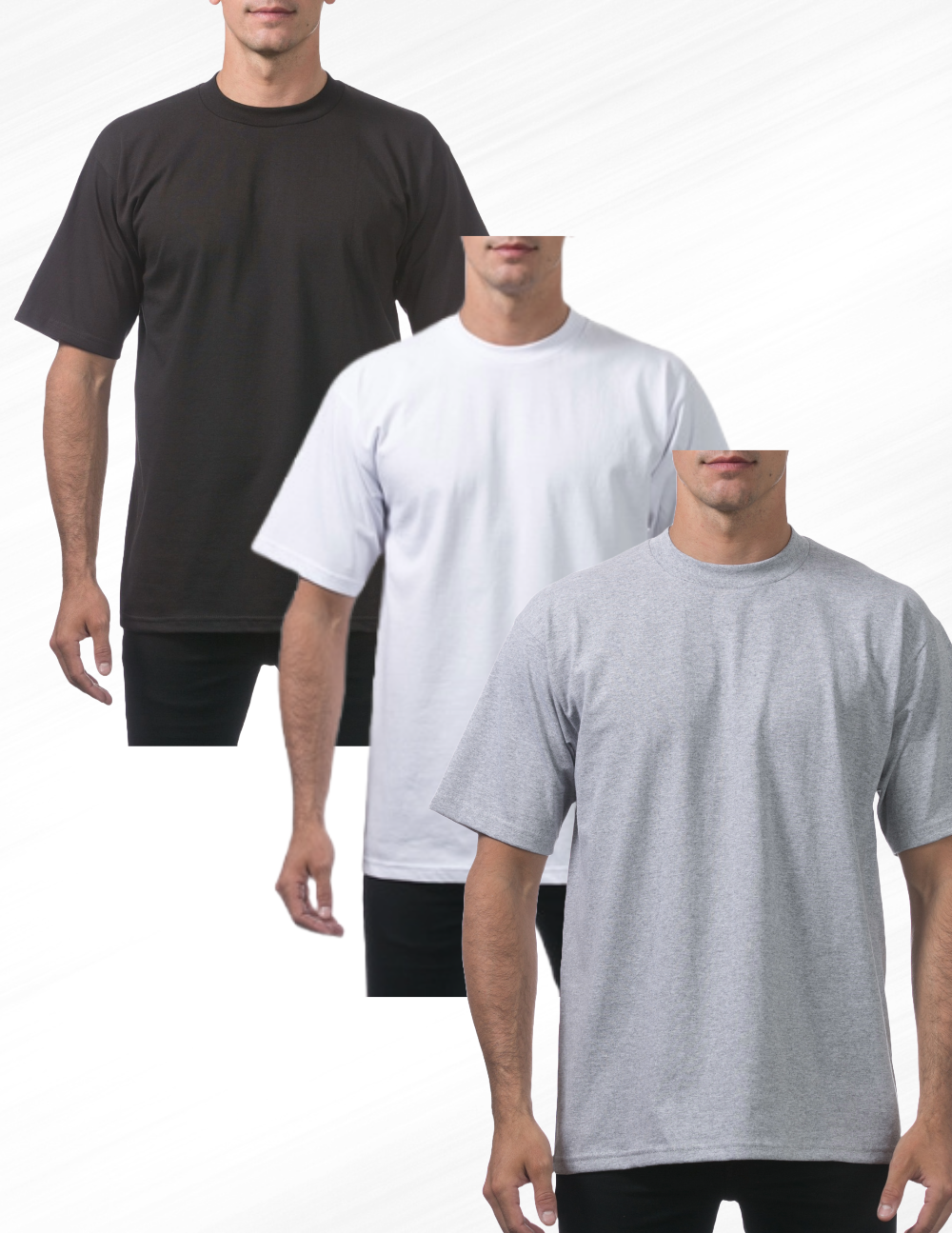 3 Pack Pro Club Men's Heavyweight Short Sleeve T-Shirt