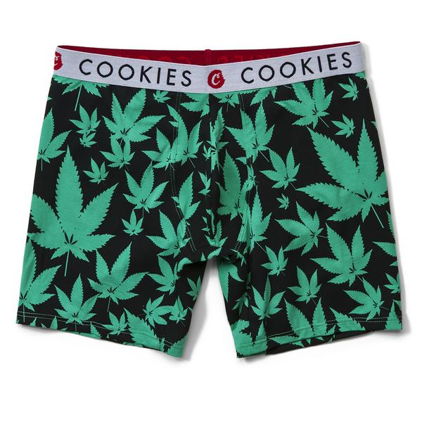 Men's Soft Cotton Boxer Briefs with Leaf Pattern, Cookies Available in Sizes S- XL - Menswear