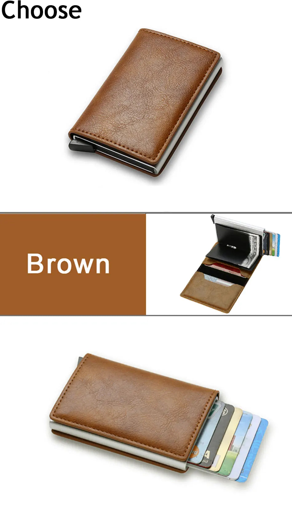 RFID Blocking Protected Magic Leather Slim Mini Small Money Wallets Case.ID Credit Bank Card Holder Wallet Luxury Brand