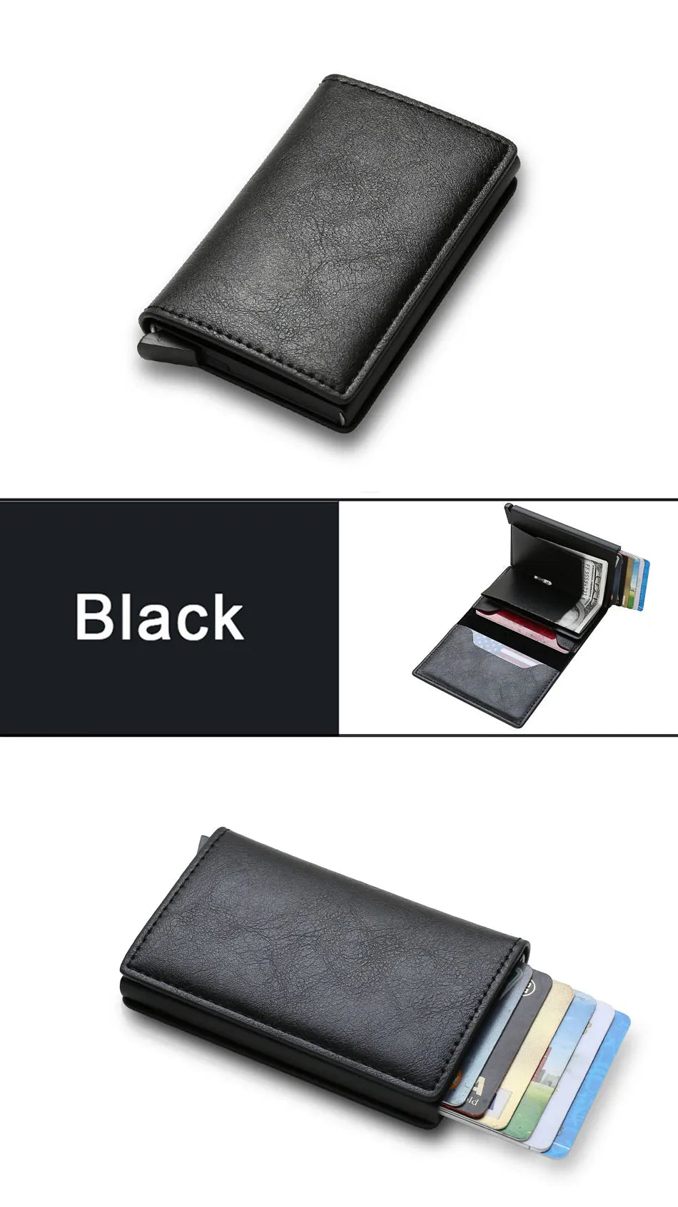 RFID Blocking Protected Magic Leather Slim Mini Small Money Wallets Case.ID Credit Bank Card Holder Wallet Luxury Brand