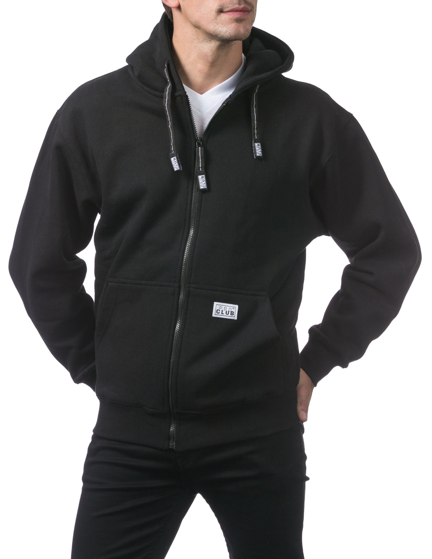 Pro Club Men's Hoodie with  Full Zip, Front Pockets,  - Original Style and Quality