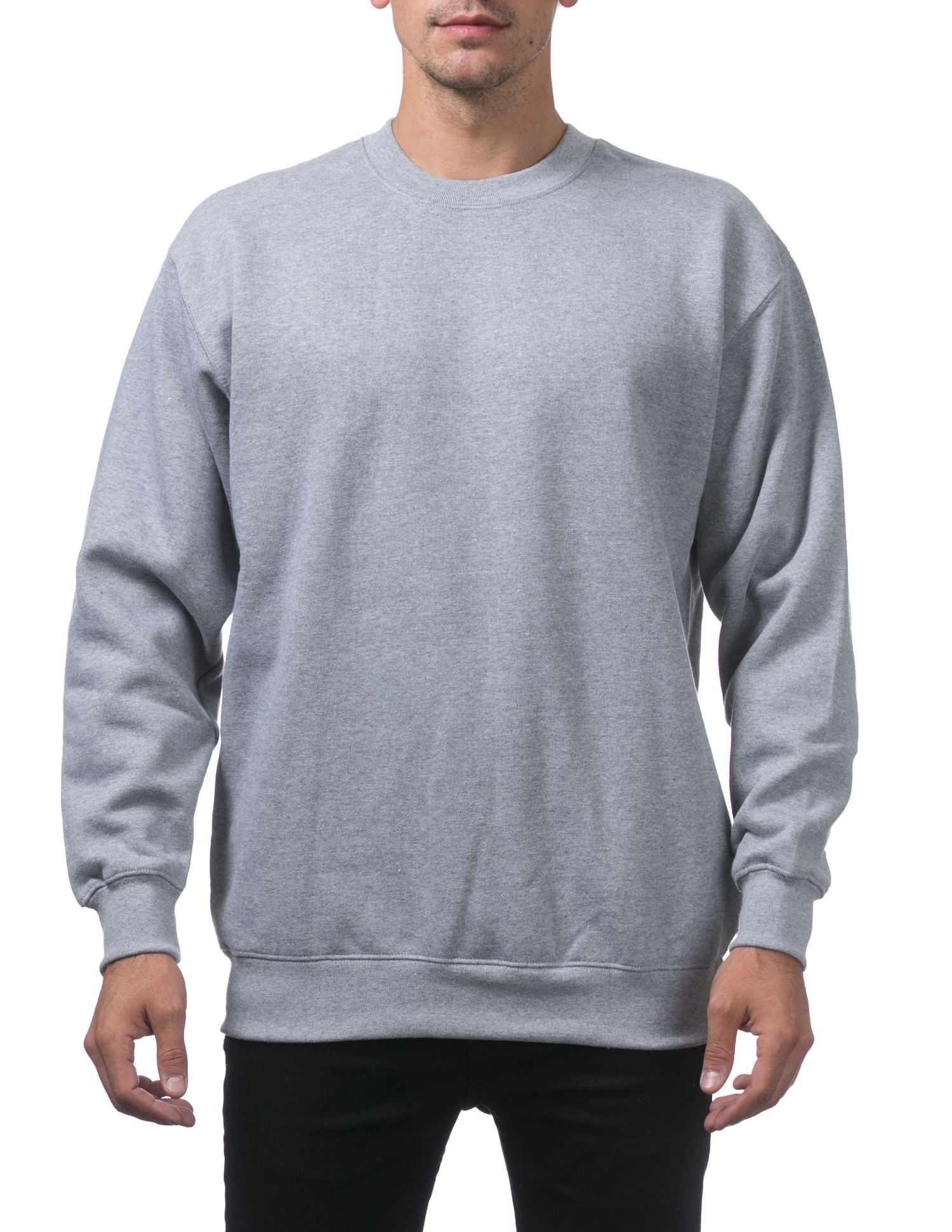 Pro Club Men's Plain Blank Crew Neck Fleece Pullover Sweater
