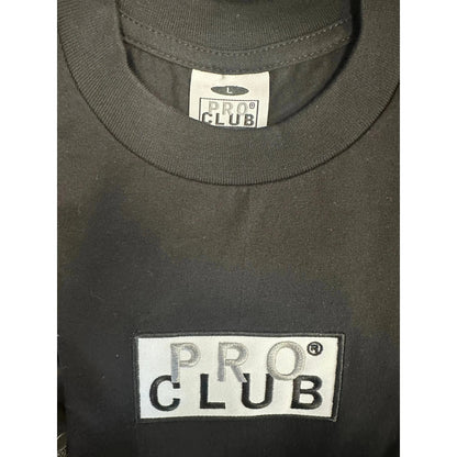 Pro Club Men's Heavyweight Embroidered Box Logo Short Sleeve T-Shirt