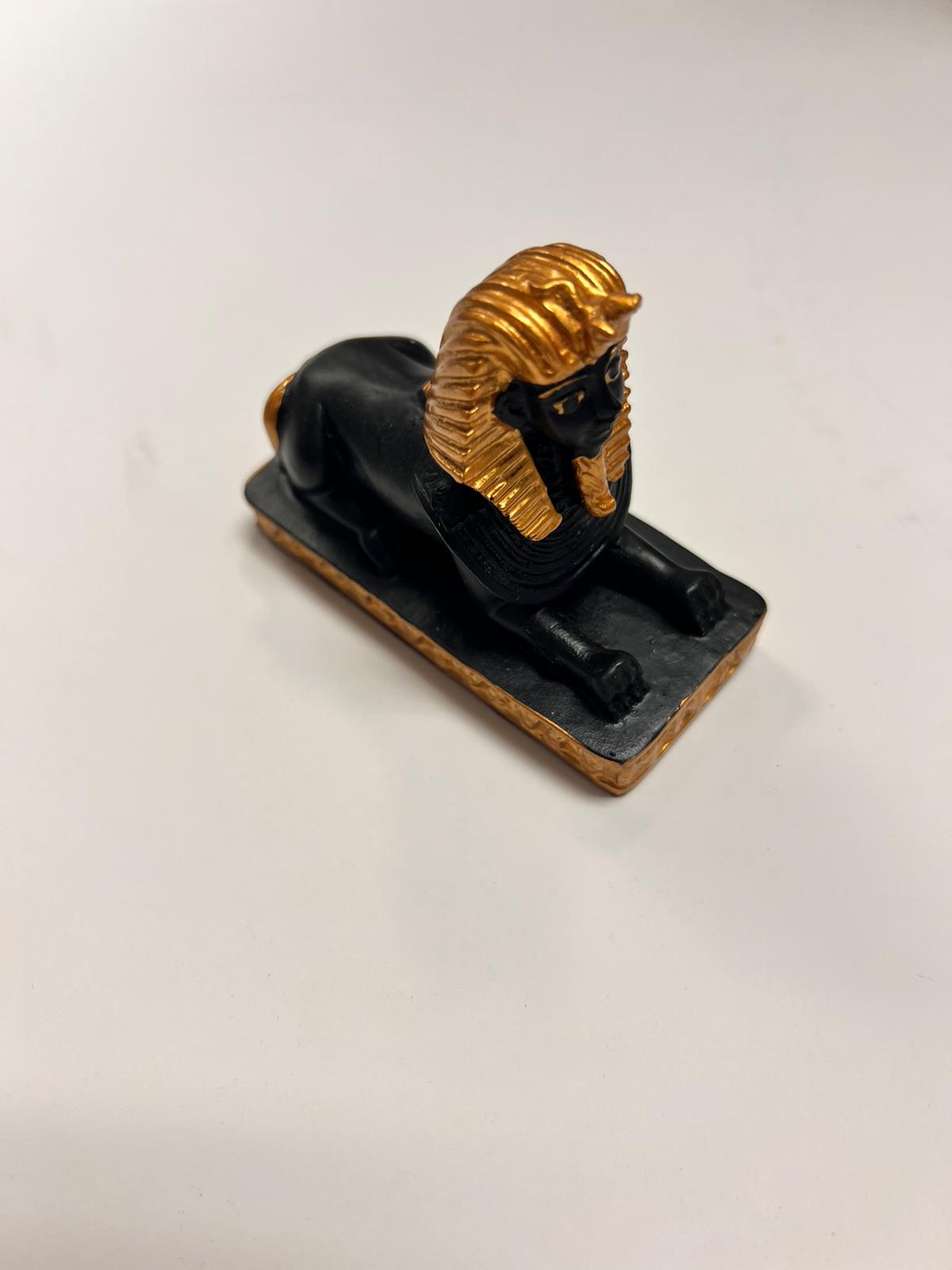 Enigmatic Black and Gold  Sphinx Statue– A Touch of Ancient Majesty