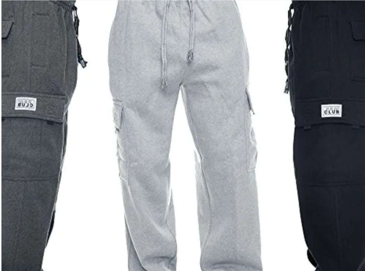 Pro Club Men's Cargo Sweatpants Cotton Casual SSK Menswear Pocket