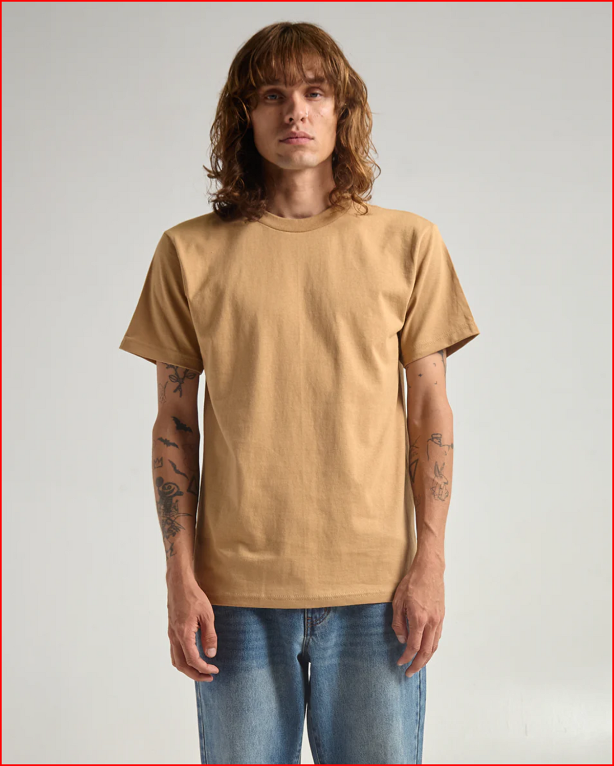 Shaka Wear SHASS Men's 6 oz. Heavyweight 18 Singles Yarn Soft-Spun Cotton Knit T-Shirt - Crew Neck, Short Sleeves (Keep Arms Free to Move), Classic Fit, Easy-to-Style Plain Casual Active Tee