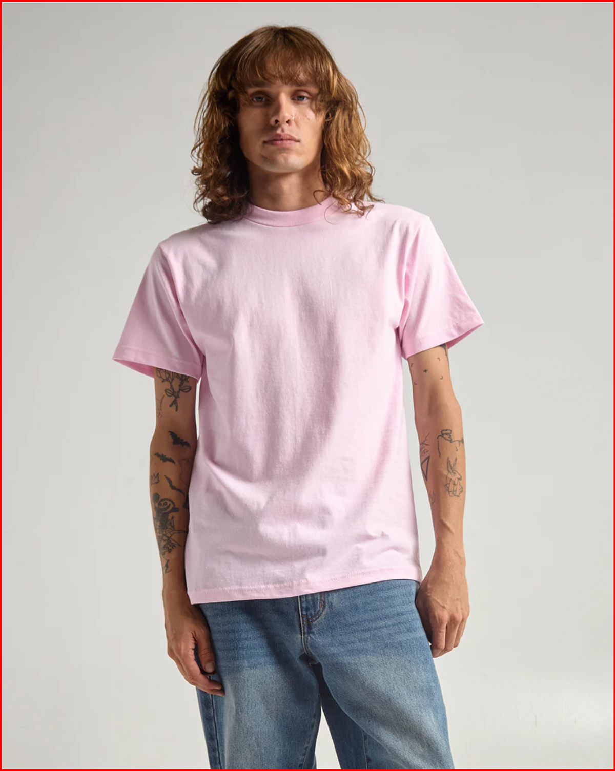 Shaka Wear SHASS Men's 6 oz. Heavyweight 18 Singles Yarn Soft-Spun Cotton Knit T-Shirt - Crew Neck, Short Sleeves (Keep Arms Free to Move), Classic Fit, Easy-to-Style Plain Casual Active Tee