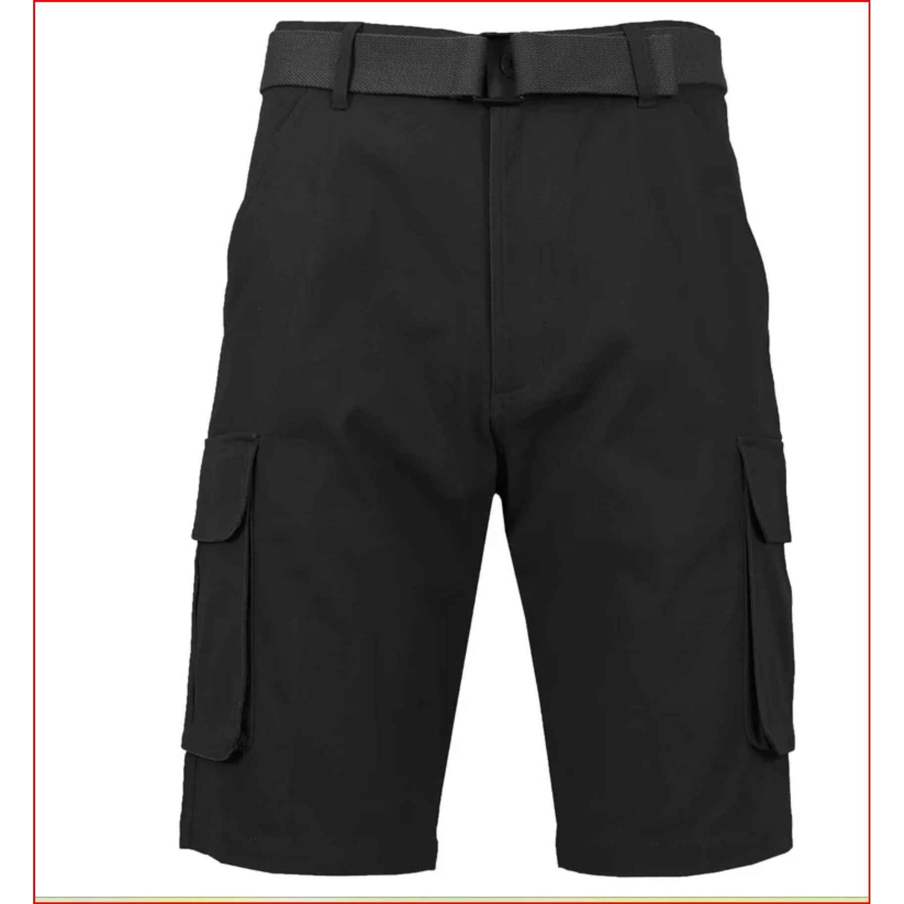 3-Pack Men's Cotton Cargo Shorts with Belt - Soft Stretch Outdoor Cargo Shorts with 6 Pockets