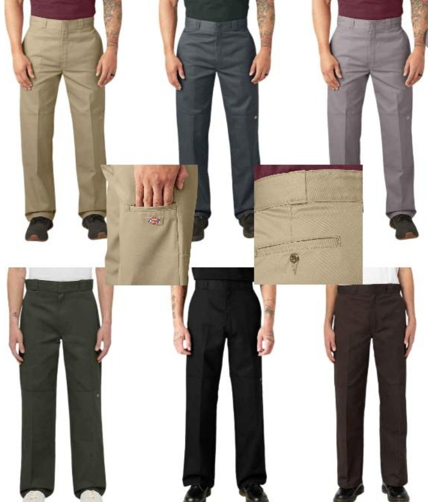 Dickies Men's 85283 Loose Fit Double Knee Cell Phone Pocket Work Pants