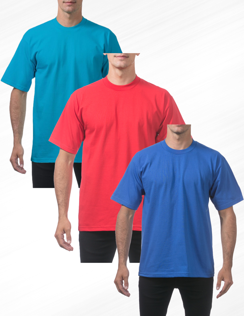 3 Pack Pro Club Men's Heavyweight Short Sleeve T-Shirt