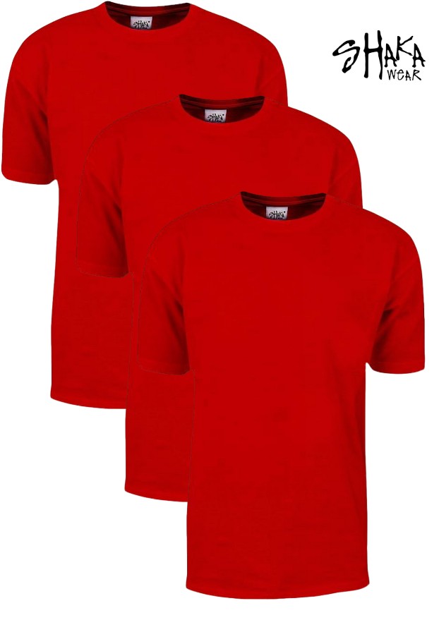 3 Pack Shaka Wear SHMHSS Crewneck 7.5 Oz Heavyweight T-Shirt