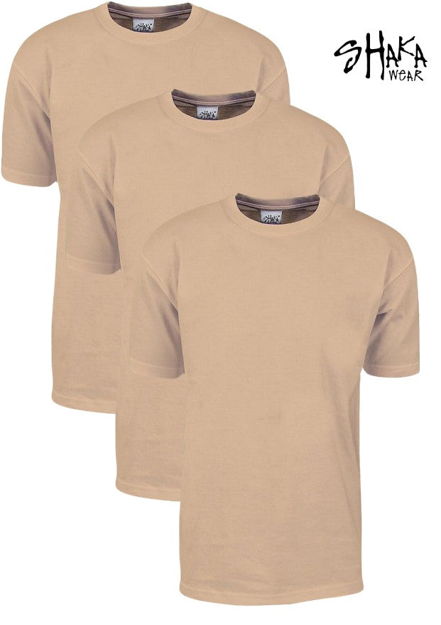 3 Pack Shaka Wear SHMHSS Crewneck 7.5 Oz Heavyweight T-Shirt