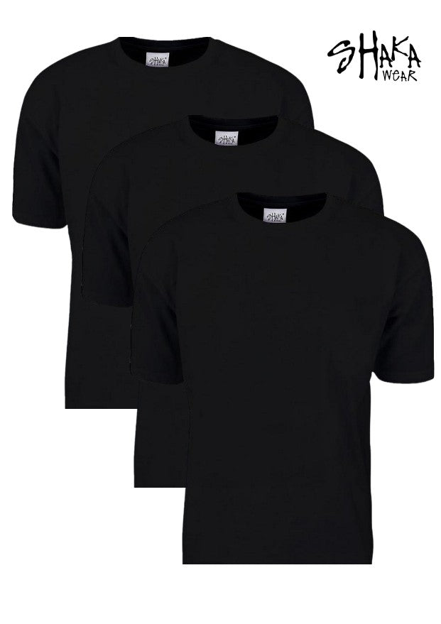 3 Pack Shaka Wear SHMHSS Crewneck 7.5 Oz Heavyweight T-Shirt