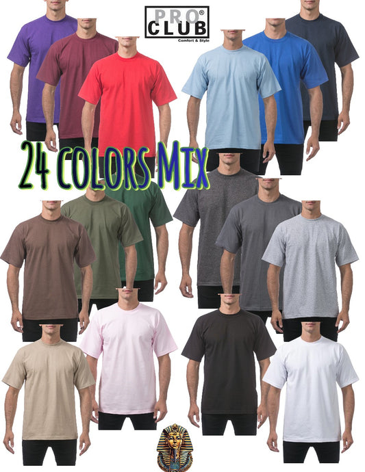 24Pack Pro Club Men's Heavyweight Short Sleeve T-Shirt