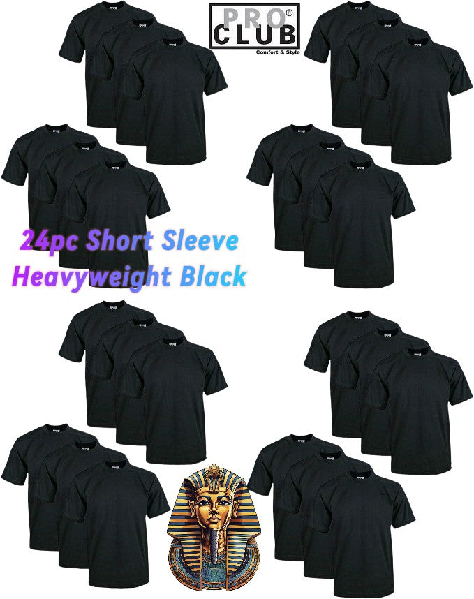 24Pack Pro Club Men's Heavyweight Short Sleeve T-Shirt