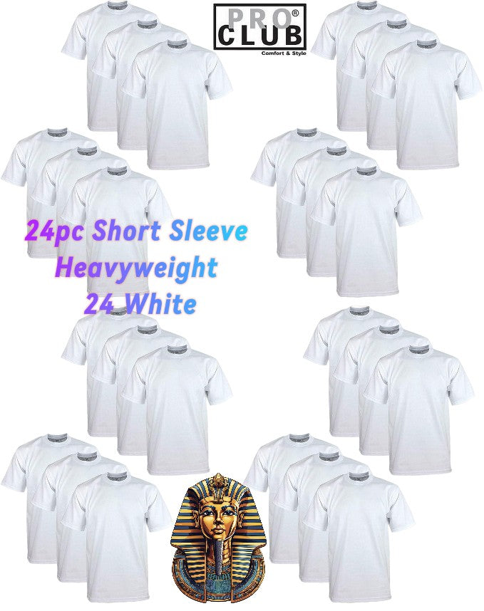 24Pack Pro Club Men's Heavyweight Short Sleeve T-Shirt