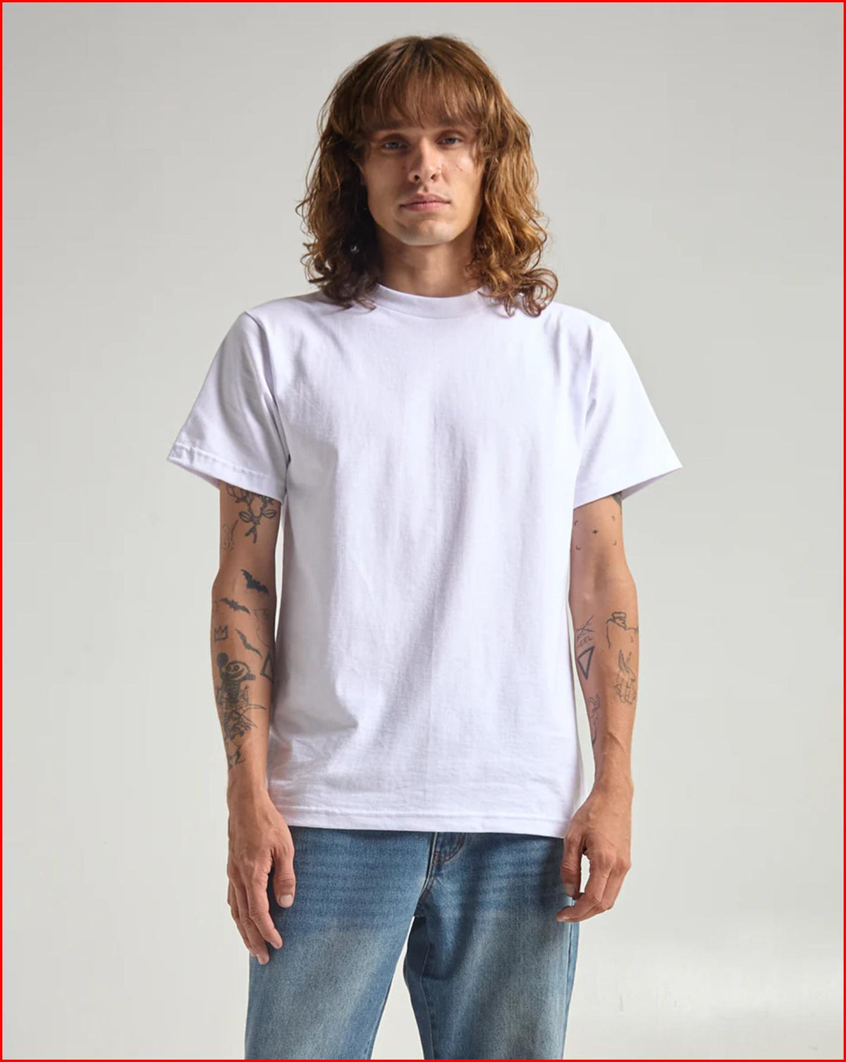 Shaka Wear SHASS Men's 6 oz. Heavyweight 18 Singles Yarn Soft-Spun Cotton Knit T-Shirt - Crew Neck, Short Sleeves (Keep Arms Free to Move), Classic Fit, Easy-to-Style Plain Casual Active Tee
