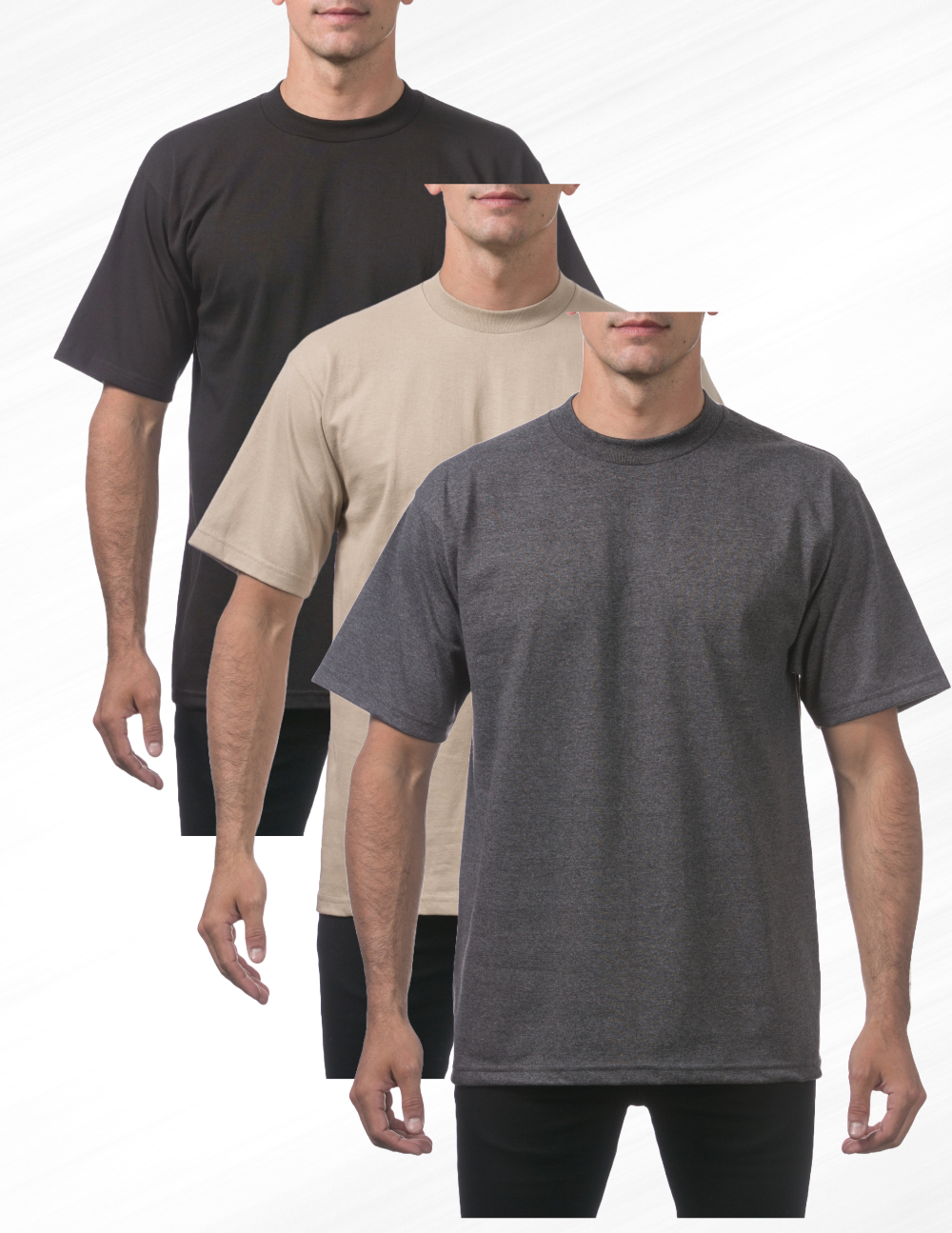 3 Pack Pro Club Men's Heavyweight Short Sleeve T-Shirt