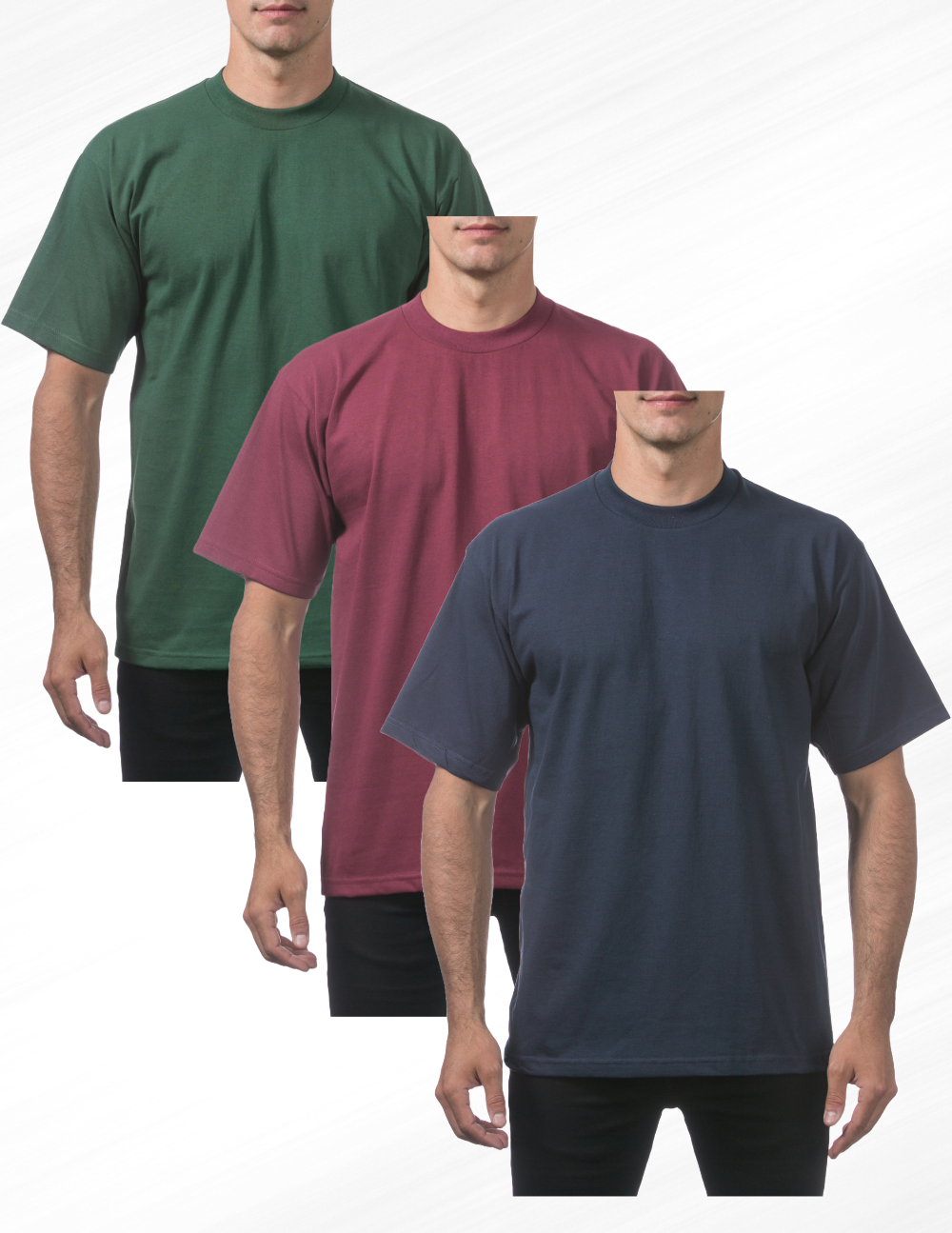 3 Pack Pro Club Men's Heavyweight Short Sleeve T-Shirt