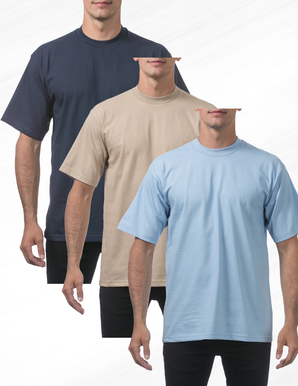 3 Pack Pro Club Men's Heavyweight Short Sleeve T-Shirt