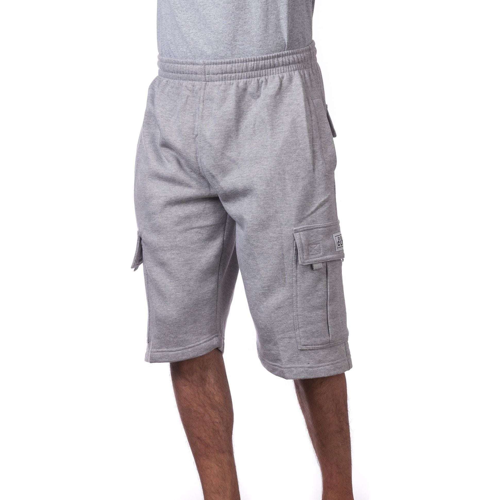 ProClub Cargo Sweat Shorts Men's Heavyweight Fleece Shorts with 6 Pockets Casual Hip Hop Cotton - Sphinx Fashion Club