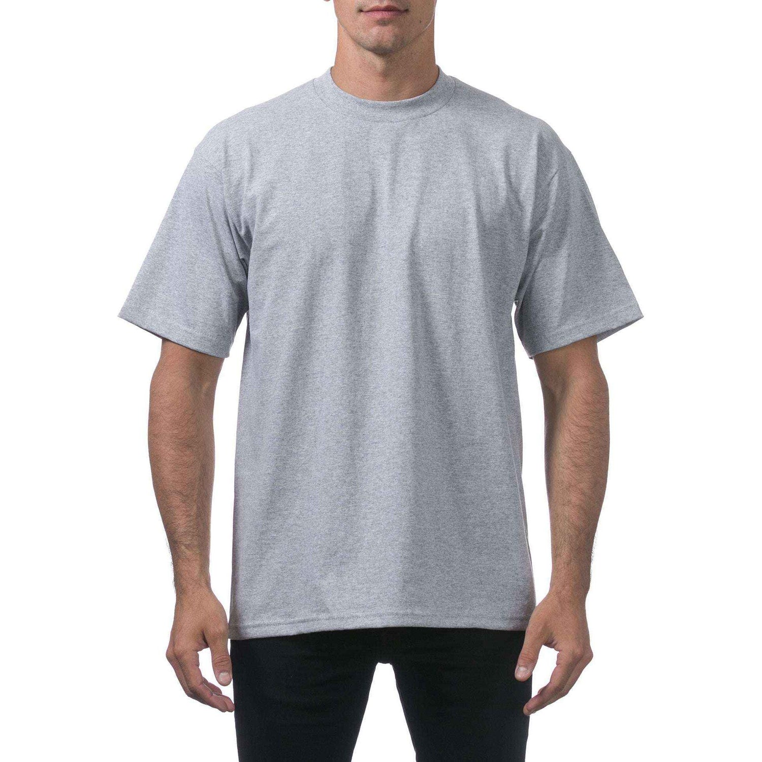 Pro Club Heavyweight T-Shirt in gray, featuring a classic fit and durable fabric for everyday wear