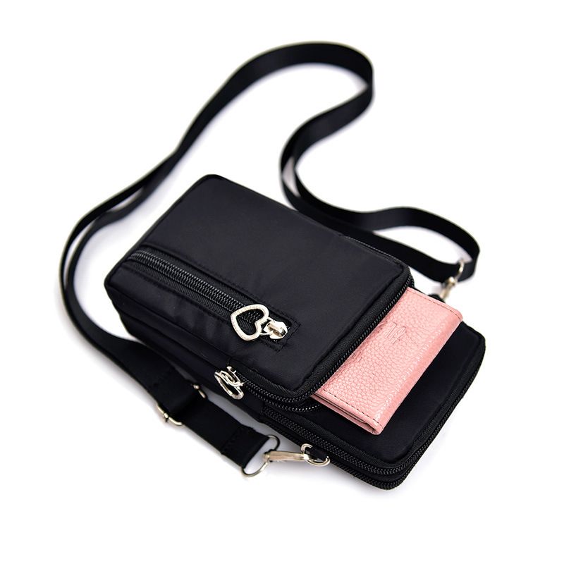 Waterproof RFID Woman's Crossbody Cell Phone Purse Holder Wallet Casual Sports Pouch Mini Crossbody Bags Black