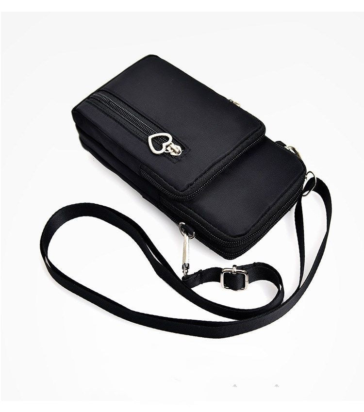 Waterproof RFID Woman's Crossbody Cell Phone Purse Holder Wallet Casual Sports Pouch Mini Crossbody Bags Black