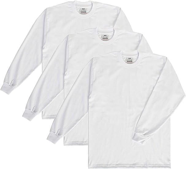 3 Pack Pro Club Men's Heavyweight Long Sleeve T-Shirt